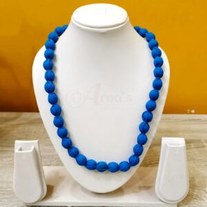 1LDORI05- ARNAS 1 PC PACK OF SINGLE LAYER FABRIC AND BEADS BLUE TASSEL | DORI FOR JEWELLERY MAKING