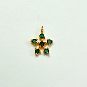 ECHARMS0188-ARNAS 1 PC PACK OF GREEN STAR MOTIF TINY AD PENDANT FOR JEWELLERY MAKING