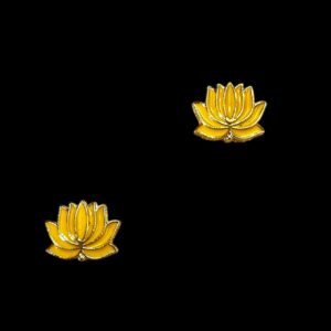 ECHARMS0190- ARNAS 2 PCS PACK OF YELLOW LOTUS MOTIF KUNDAN BEADS FOR JEWELLERY | BRACELETE | RAKHI MAKING