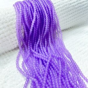 RGLASS0090- 1 STRAND LAVENDER 4MM ROUND GLASS BEADS FOR JEWELLERY MAKING