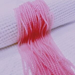 RGLASS0094- 1 STRAND BABY PINK 4MM ROUND GLASS BEADS FOR JEWELLERY MAKING