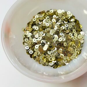 SEQUIN02- ARNAS 25 GM PACK OF GOLDEN CENTER HOLE 4MM CIRCULAR SEQUINS FOR JEWELLERY MAKING, CRAFTS & EMBROIDERY