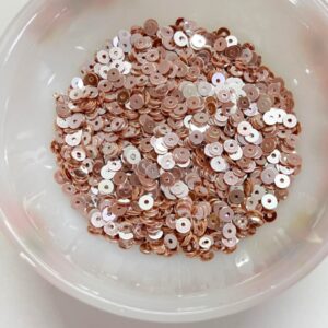 SEQUIN03- ARNAS 25 GM PACK OF ROSE GOLD CENTER HOLE 4MM CIRCULAR SEQUINS FOR JEWELLERY MAKING, CRAFTS & EMBROIDERY