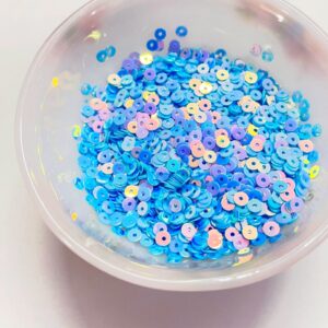SEQUIN05- ARNAS 25 GM PACK OF SKY BLUE CENTER HOLE 4MM CIRCULAR SEQUINS FOR JEWELLERY MAKING, CRAFTS & EMBROIDERY