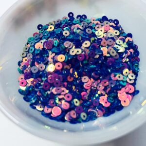 SEQUIN06- ARNAS 25 GM PACK OF PEACOCK BLUE CENTER HOLE 4MM CIRCULAR SEQUINS FOR JEWELLERY MAKING, CRAFTS & EMBROIDERY