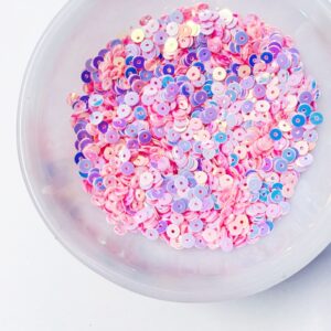 SEQUIN08- ARNAS 25 GM PACK OF BABY PINK CENTER HOLE 4MM CIRCULAR SEQUINS FOR JEWELLERY MAKING, CRAFTS & EMBROIDERY