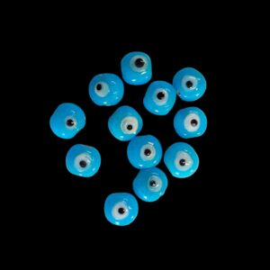 EVILEYEBEAD06- ARNAS 12 PCS PACK OF 13MM SKY BLUE SPHERICAL EVIL EYE BEADS FOR JEWELLERY | BRACELETE | RAKHI MAKING