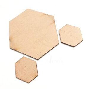 MDF0106- ARNAS 2 SETS OF HEXAGON MOTIF PENDANT AND EARRINGS MDF BOARD CUT OUT COMBO FOR NECKLACE AND EARRINGS MAKING| CRAFTING MATERIAL