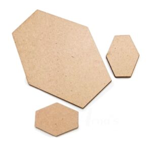 MDF0108- ARNAS 2 SETS OF HEXAGONAL MOTIF PENDANT AND EARRINGS MDF BOARD CUT OUT COMBO FOR NECKLACE AND EARRINGS MAKING| CRAFTING MATERIAL