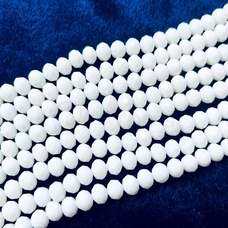 CRYSTAL0017- 1 STRAND 8MM WHITE OPAQUE CRYSTAL BEADS
