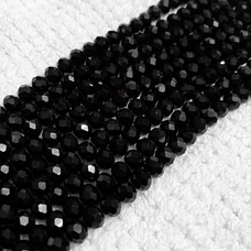 CRYSTAL0018- 1 STRAND 8MM BLACK OPAQUE CRYSTAL BEADS