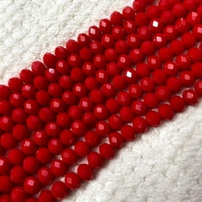 CRYSTAL0019- 1 STRAND 8MM RED OPAQUE CRYSTAL