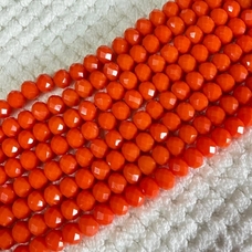 CRYSTAL0020- 1 STRAND 8MM ORANGE OPAQUE CRYSTAL BEADS