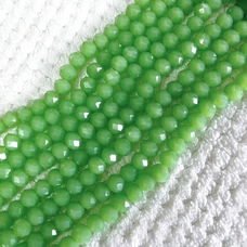 CRYSTAL0022- ARNAS PACK OF 1 STRAND 8MM PISTA GREEN OPAQUE CRYSTAL BEADS