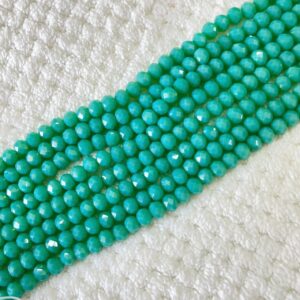 CRYSTAL0033- 1 STRAND 6MM TURQUOISE OPAQUE CRYSTAL BEADS