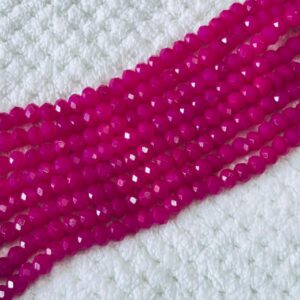 CRYSTAL0036- 1 STRAND 6MM RANI PINK TRANSPERANT CRYSTAL BEADS