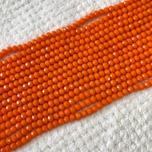 CRYSTAL0037- 1 STRAND 6MM ORANGE OPAQUE CRYSTAL BEADS