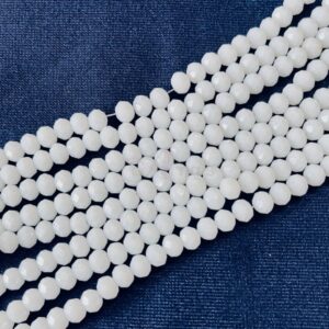 CRYSTAL0040- 1 STRAND 6MM WHITE OPAQUE CRYSTAL BEADS