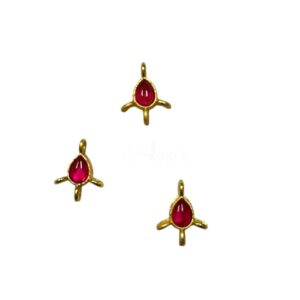 KUNDAN0215- ARNAS 10 PCS PACK OF RUBY-RED STONE KUNDAN BEADS FOR JEWELLERY | BRACELETE | RAKHI MAKING