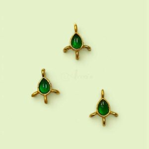 KUNDAN0216- ARNAS 10 PCS PACK OF EMARELD-GREEN STONE KUNDAN BEADS FOR JEWELLERY | BRACELETE | RAKHI MAKING